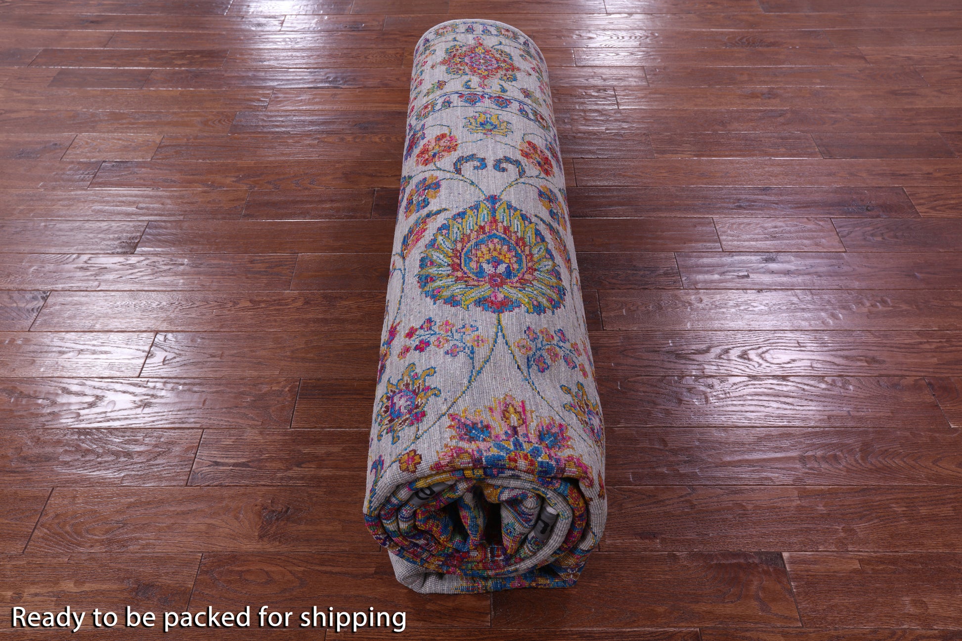 Grey Persian Hand Knotted Wool & Silk Rug - 9' 1" X 12' 2" - Golden Nile