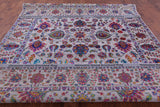 Grey Persian Hand Knotted Wool & Silk Rug - 9' 1" X 12' 2" - Golden Nile