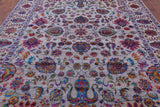Grey Persian Hand Knotted Wool & Silk Rug - 9' 1" X 12' 2" - Golden Nile