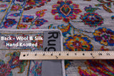 Grey Persian Hand Knotted Wool & Silk Rug - 9' 1" X 12' 2" - Golden Nile