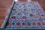 Blue Persian Handmade Wool & Silk Rug - 8' 0" X 10' 2" - Golden Nile