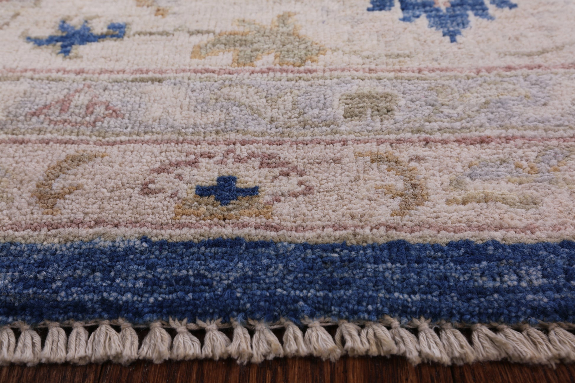 Blue Peshawar Hand Knotted Wool Area Rug - 10' 3" X 13' 9" - Golden Nile