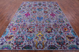 Grey Persian Hand Knotted Wool & Silk Rug - 8' 1" X 10' 1" - Golden Nile