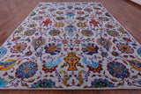 Grey Persian Handmade Wool & Silk Rug - 9' 10" X 14' 4" - Golden Nile