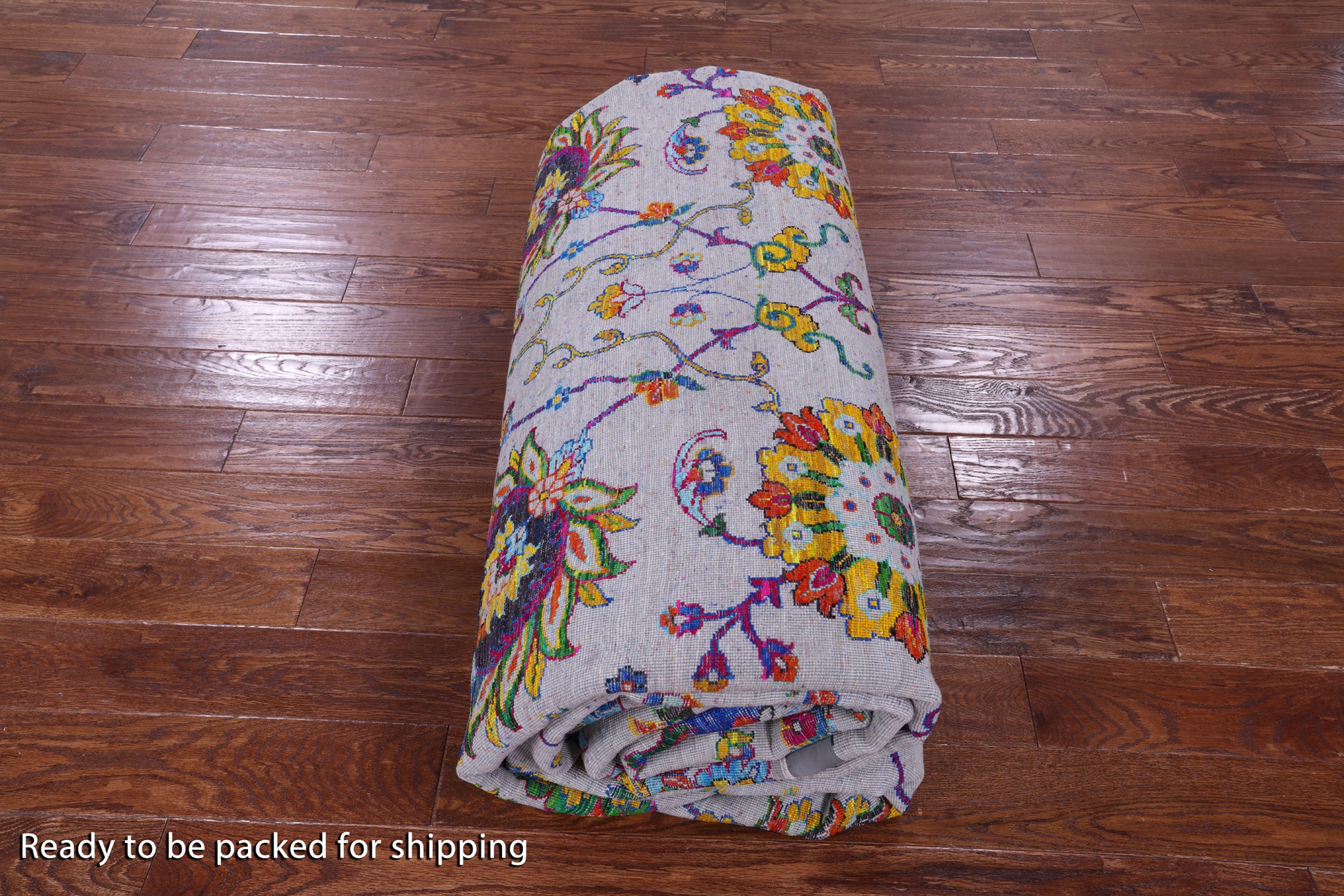 Grey Persian Handmade Wool & Silk Rug - 9' 10" X 14' 4" - Golden Nile