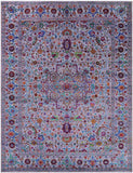 Grey Persian Fine Serapi Handmade Wool & Silk Rug - 9' 1" X 11' 11" - Golden Nile