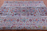 Grey Persian Fine Serapi Handmade Wool & Silk Rug - 9' 1" X 11' 11" - Golden Nile