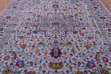 Grey Persian Fine Serapi Handmade Wool & Silk Rug - 9' 1" X 11' 11" - Golden Nile