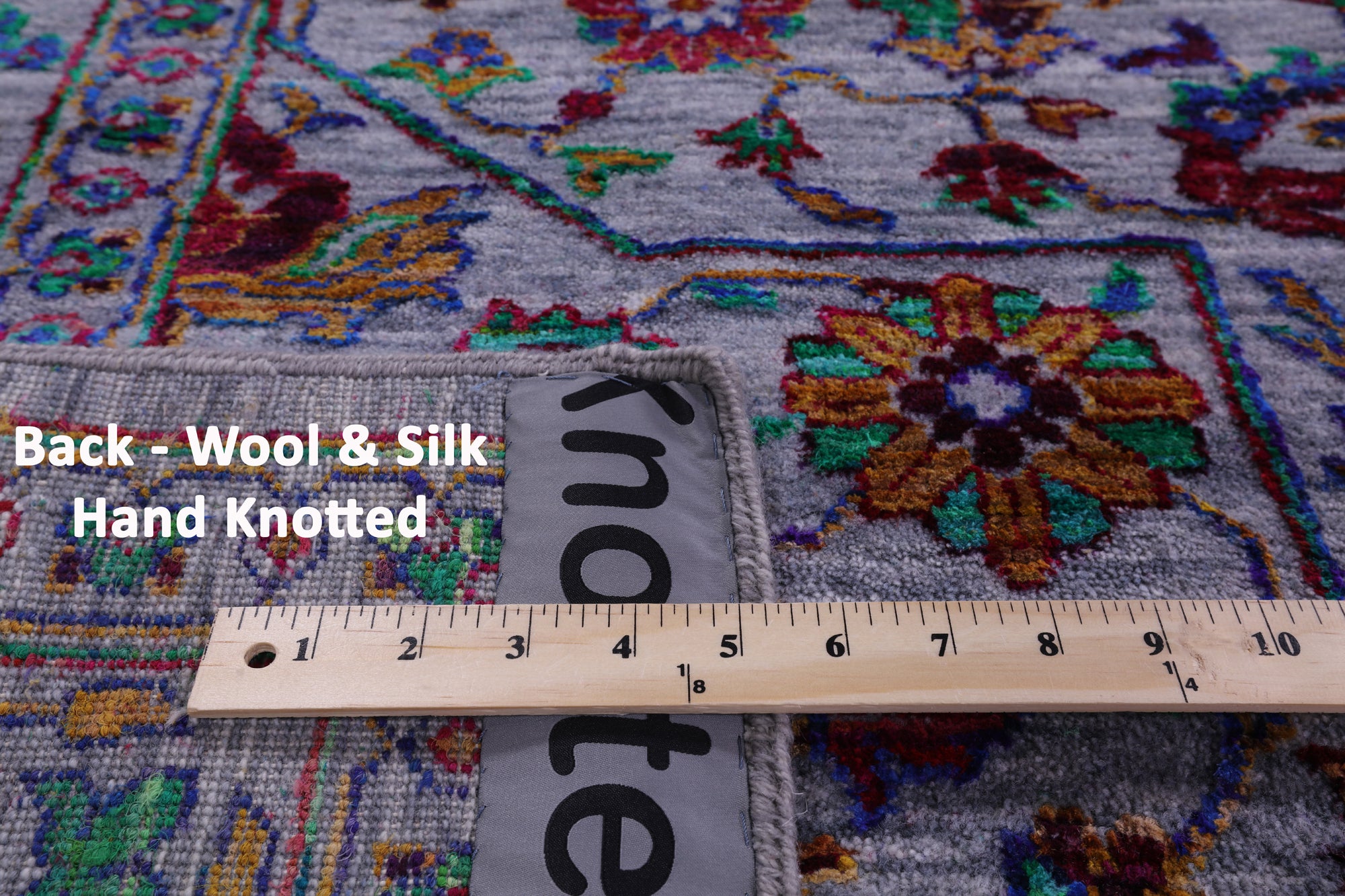 Grey Persian Fine Serapi Handmade Wool & Silk Rug - 9' 1" X 11' 11" - Golden Nile