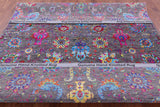 Grey Persian Hand Knotted Wool & Silk Rug - 7' 11" X 10' 3" - Golden Nile