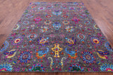 Grey Persian Hand Knotted Wool & Silk Rug - 7' 11" X 10' 3" - Golden Nile