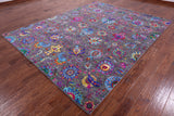 Grey Persian Hand Knotted Wool & Silk Rug - 7' 11" X 10' 3" - Golden Nile