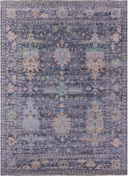 Grey Turkish Oushak Hand Knotted Wool Rug - 8' 11" X 12' 5" - Golden Nile