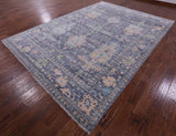 Grey Turkish Oushak Hand Knotted Wool Rug - 8' 11" X 12' 5" - Golden Nile