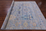 Blue Turkish Oushak Hand Knotted Wool Rug - 8' 1" X 9' 11" - Golden Nile