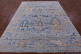 Blue Turkish Oushak Hand Knotted Wool Rug - 8' 1" X 9' 11" - Golden Nile