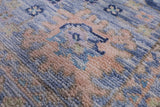 Blue Turkish Oushak Hand Knotted Wool Rug - 8' 1" X 9' 11" - Golden Nile