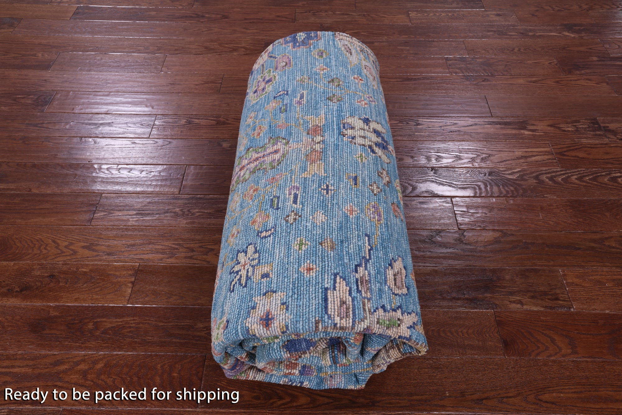 Blue Turkish Oushak Hand Knotted Wool Rug - 9' 3" X 12' 5" - Golden Nile