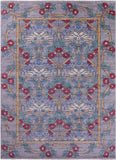 Grey William Morris Hand Knotted Wool Rug - 10' 2" X 14' 1" - Golden Nile