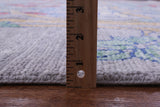 Grey William Morris Hand Knotted Wool Rug - 10' 2" X 14' 1" - Golden Nile