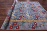 Grey William Morris Hand Knotted Wool Rug - 10' 2" X 14' 1" - Golden Nile