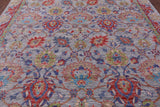 Grey Square William Morris Handmade Wool Rug - 9' 11" X 10' 1" - Golden Nile
