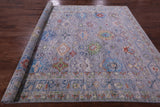 Grey Turkish Oushak Hand Knotted Wool Rug - 8' 4" X 9' 11" - Golden Nile