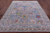 Grey Turkish Oushak Hand Knotted Wool Rug - 8' 4" X 9' 11" - Golden Nile
