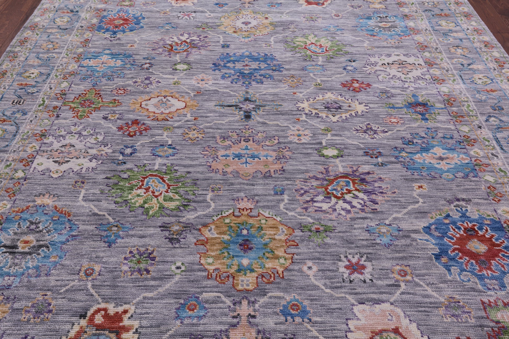 Grey Turkish Oushak Hand Knotted Wool Rug - 8' 4" X 9' 11" - Golden Nile