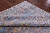 Grey Turkish Oushak Hand Knotted Wool Rug - 8' 4" X 9' 11" - Golden Nile
