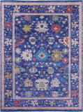 Blue Turkish Oushak Hand Knotted Wool Rug - 10' 1" X 13' 10" - Golden Nile