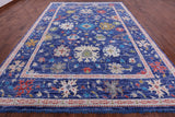 Blue Turkish Oushak Hand Knotted Wool Rug - 10' 1" X 13' 10" - Golden Nile