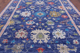 Blue Turkish Oushak Hand Knotted Wool Rug - 10' 1" X 13' 10" - Golden Nile