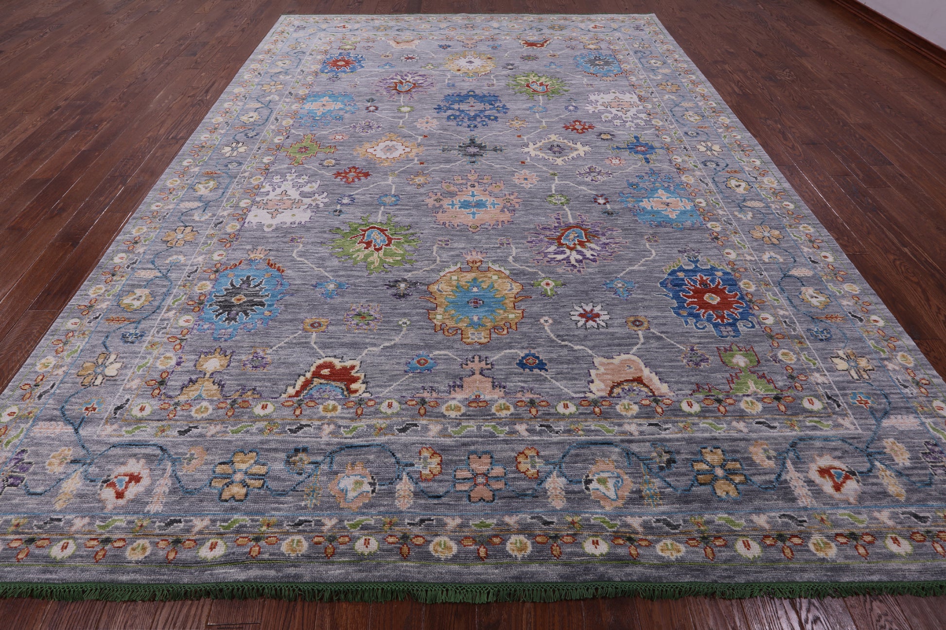 Grey Turkish Oushak Hand Knotted Wool Rug - 10' 1" X 13' 10" - Golden Nile