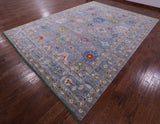 Grey Turkish Oushak Hand Knotted Wool Rug - 10' 1" X 13' 10" - Golden Nile