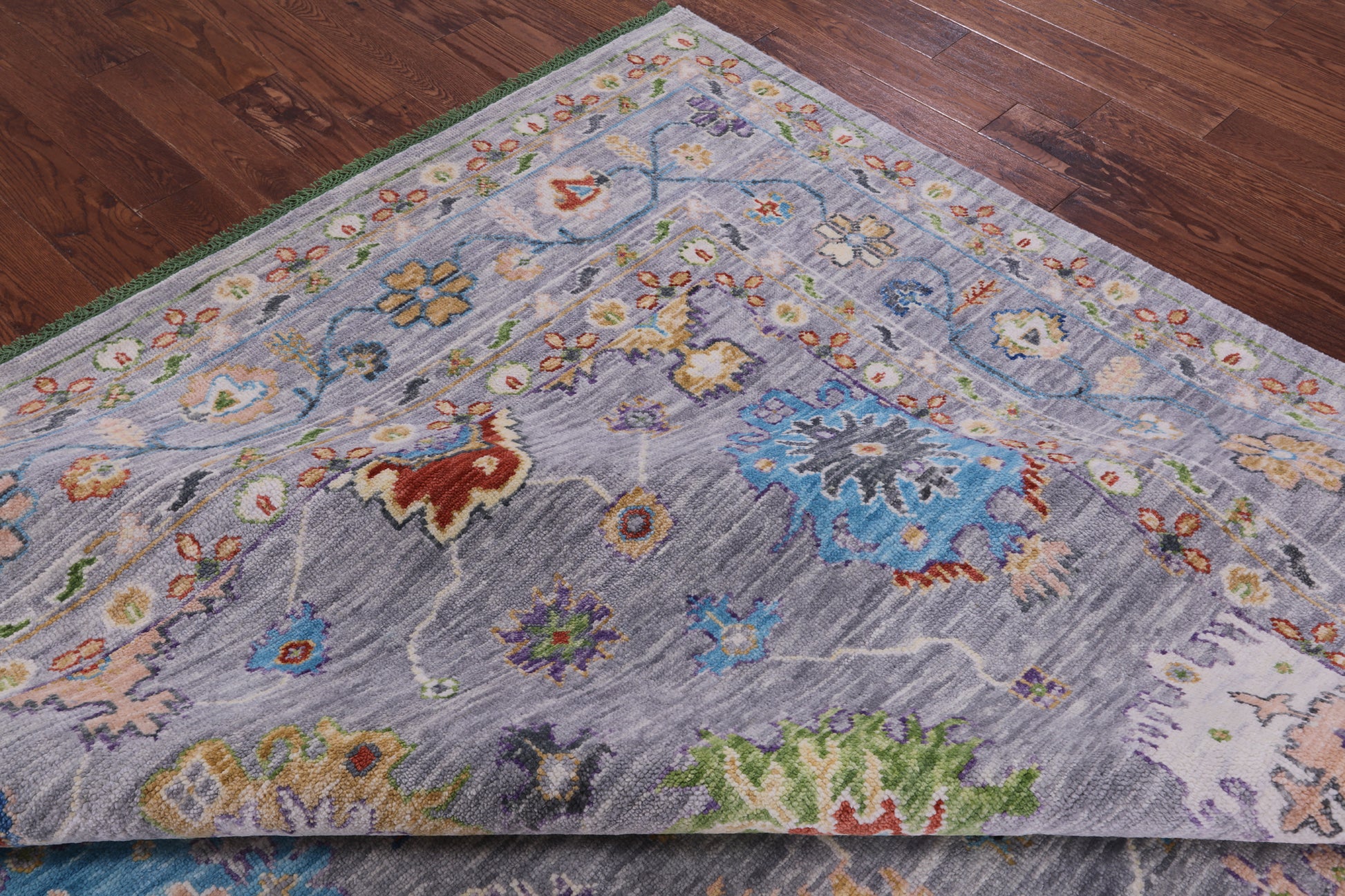 Grey Turkish Oushak Hand Knotted Wool Rug - 10' 1" X 13' 10" - Golden Nile