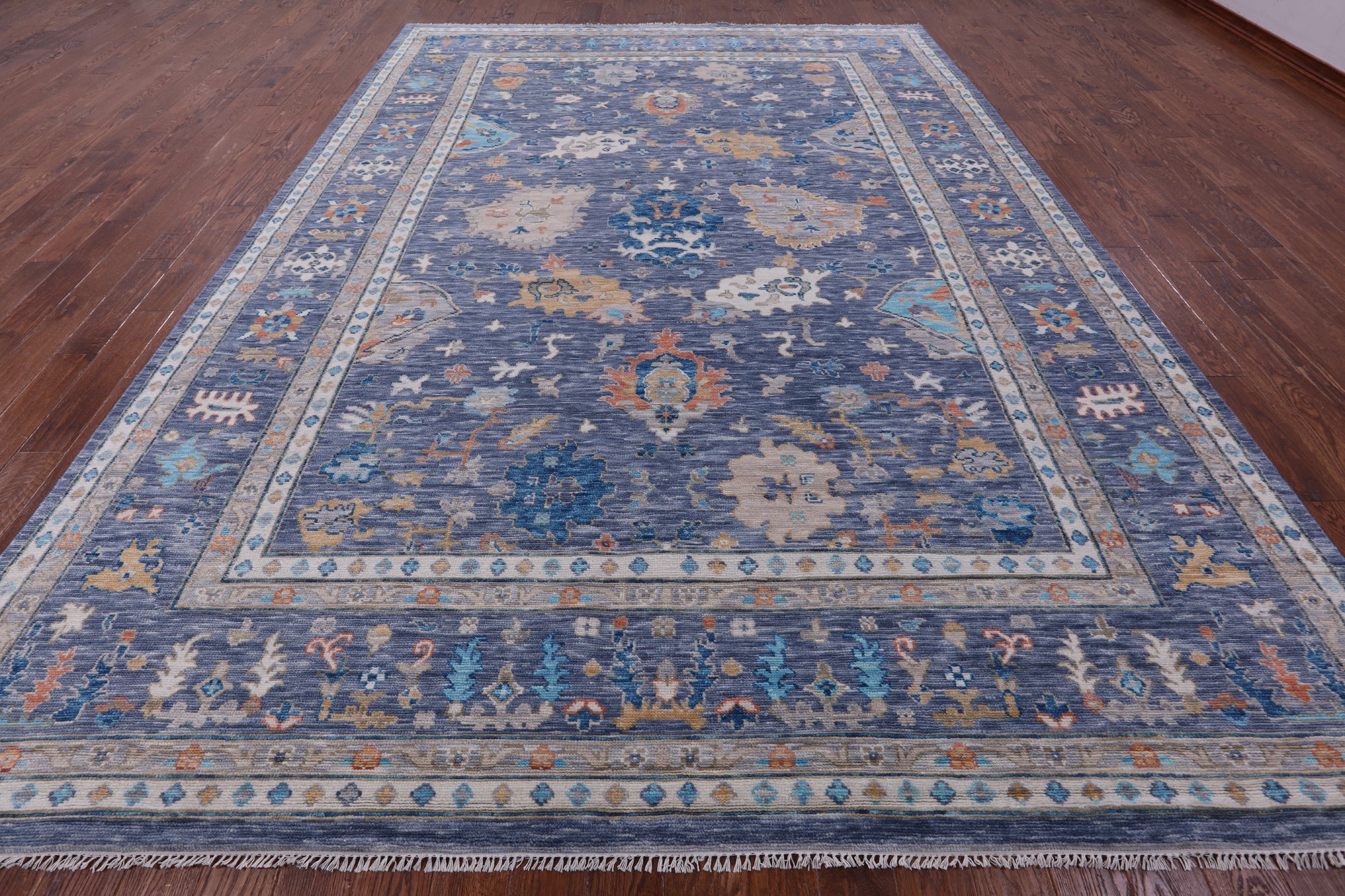 Grey Turkish Oushak Hand Knotted Wool Rug - 9' 11" X 14' 2" - Golden Nile