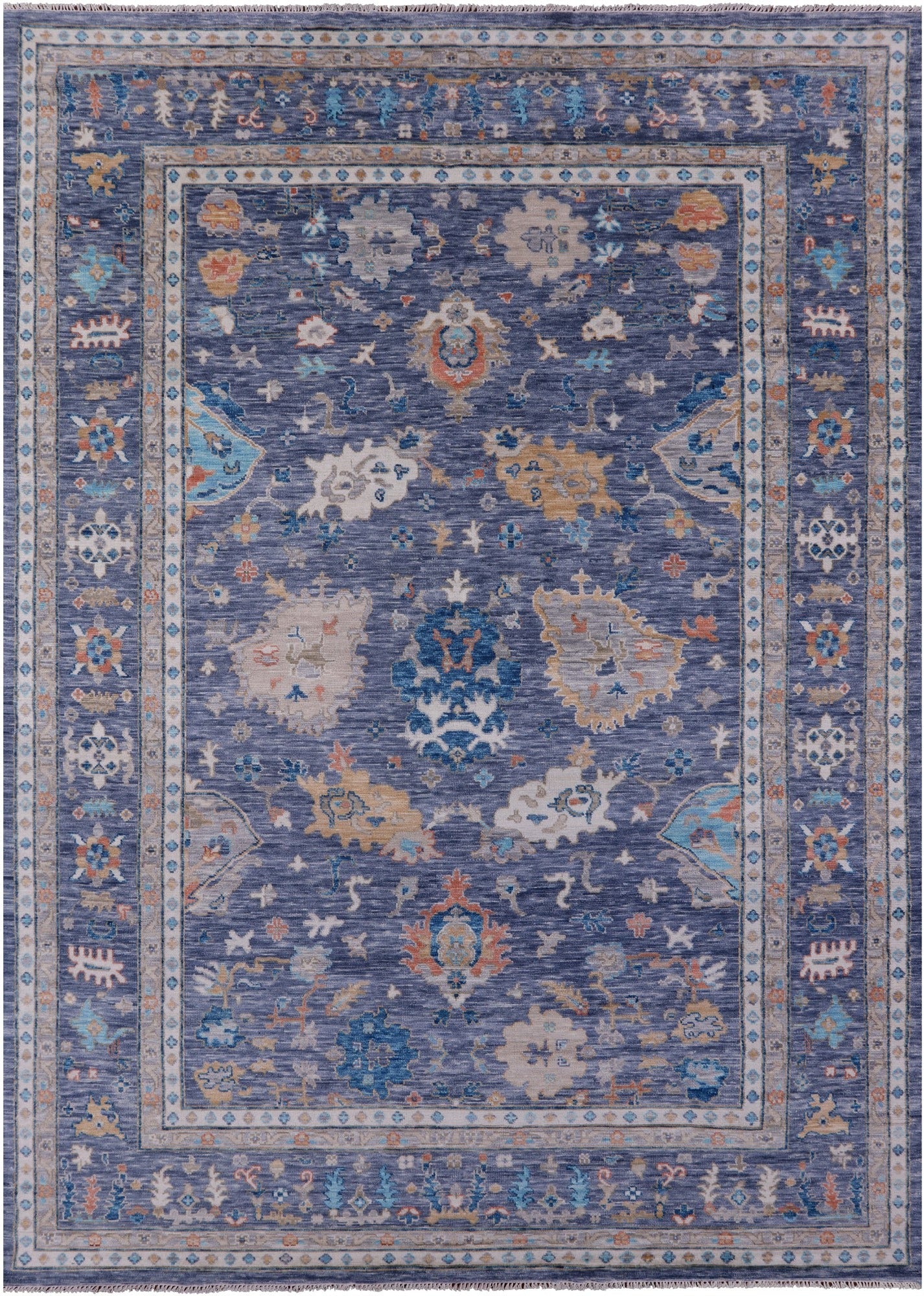 Grey Turkish Oushak Hand Knotted Wool Rug - 9' 11" X 14' 2" - Golden Nile