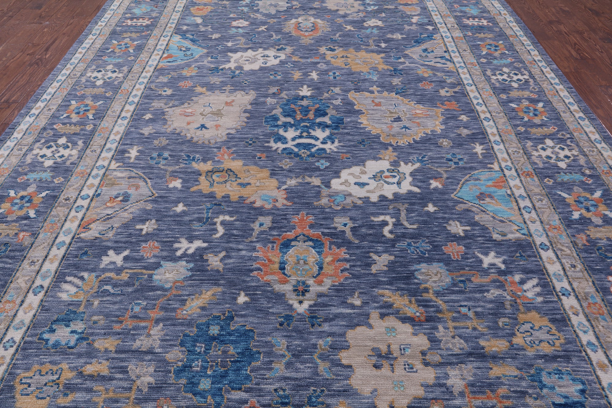 Grey Turkish Oushak Hand Knotted Wool Rug - 9' 11" X 14' 2" - Golden Nile