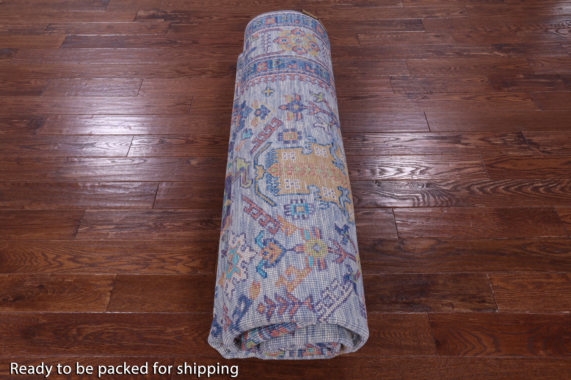 Blue Turkish Oushak Hand Knotted Wool Rug - 9' 1" X 12' 0" - Golden Nile