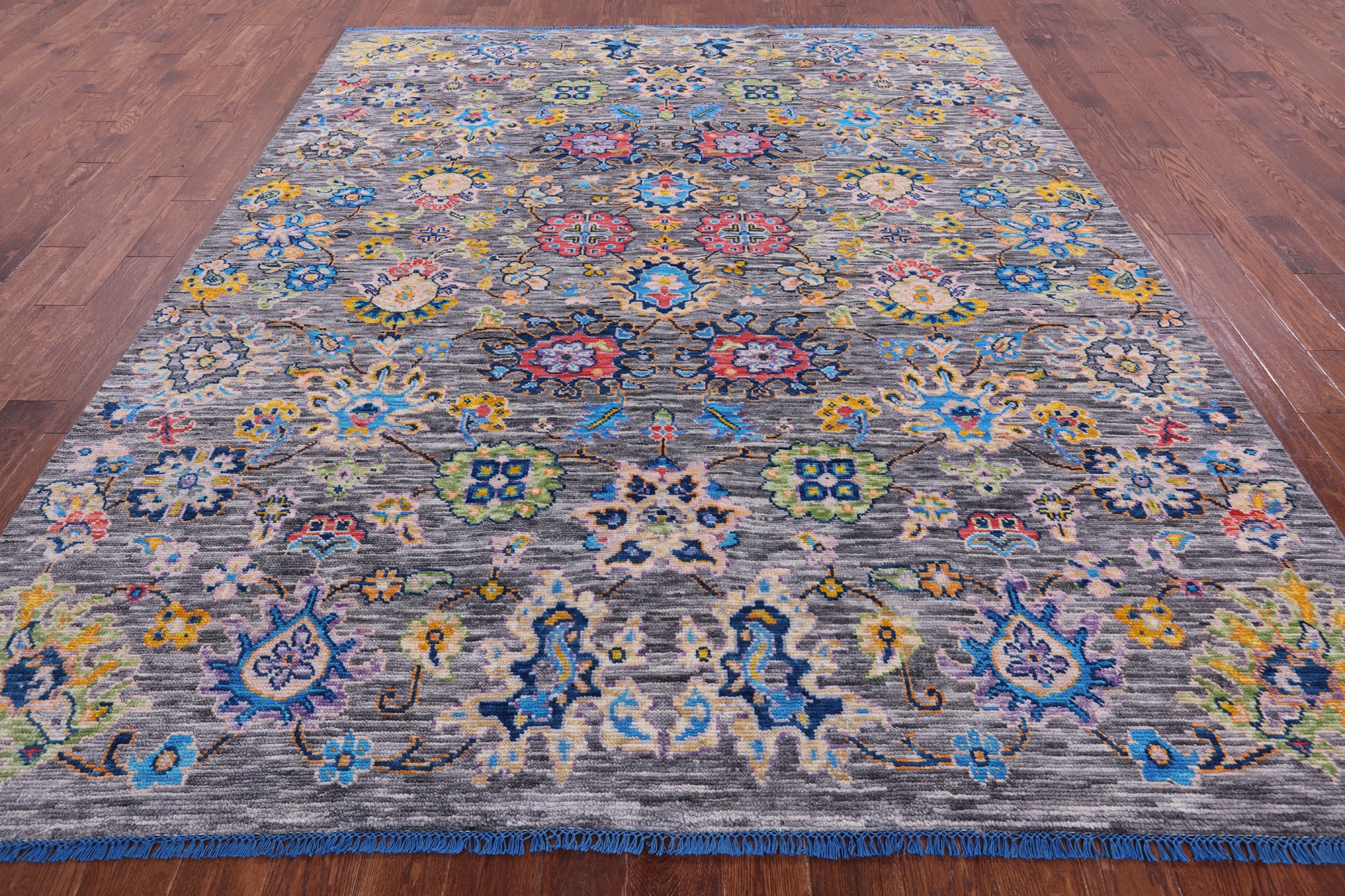 Grey Turkish Oushak Hand Knotted Wool Rug - 8' 4" X 10' 0" - Golden Nile