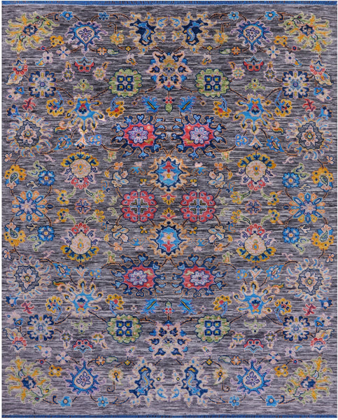 Grey Turkish Oushak Hand Knotted Wool Rug - 8' 4" X 10' 0" - Golden Nile
