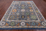 Grey Turkish Oushak Hand Knotted Wool Rug - 9' 4" X 11' 10" - Golden Nile