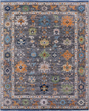 Grey Turkish Oushak Hand Knotted Wool Rug - 9' 4" X 11' 10" - Golden Nile