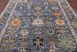 Grey Turkish Oushak Hand Knotted Wool Rug - 9' 4" X 11' 10" - Golden Nile