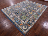 Grey Turkish Oushak Hand Knotted Wool Rug - 9' 4" X 11' 10" - Golden Nile