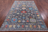 Grey Turkish Oushak Handmade Wool Rug - 6' 1" X 9' 1" - Golden Nile