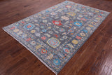 Grey Turkish Oushak Handmade Wool Rug - 6' 1" X 9' 1" - Golden Nile