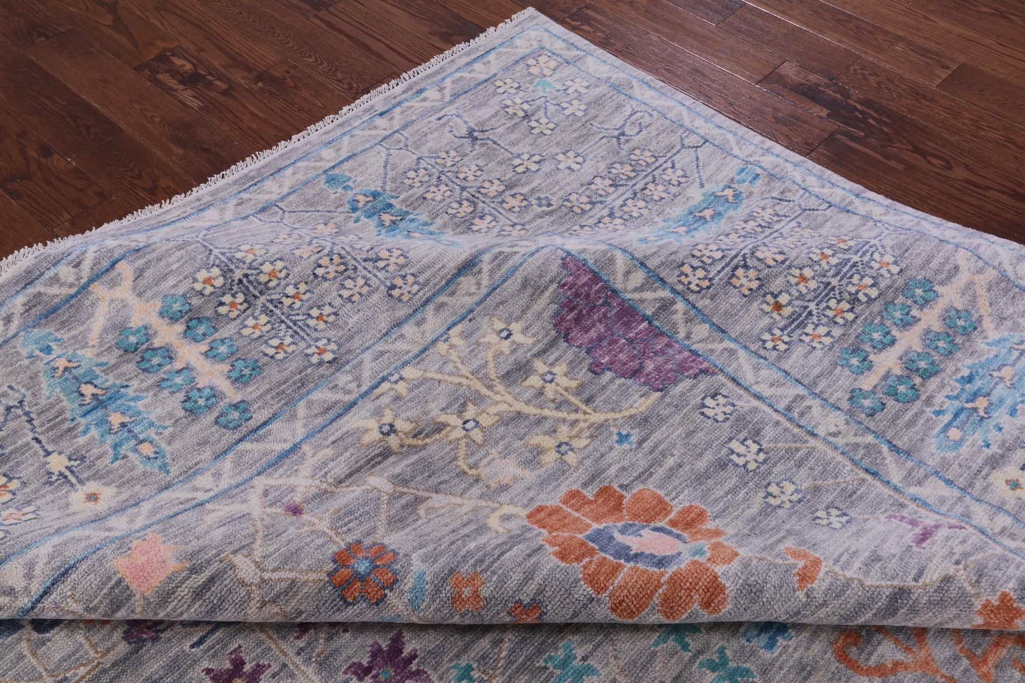 Grey Turkish Oushak Hand Knotted Wool Rug - 11' 11" X 14' 10" - Golden Nile