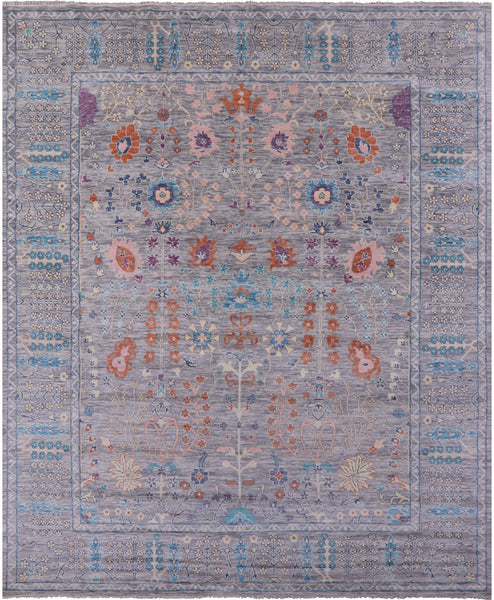 Grey Turkish Oushak Hand Knotted Wool Rug - 11' 11" X 14' 10" - Golden Nile
